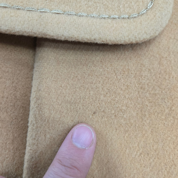 Vintage 60s Davis of Boston Tan Camel Wool Double Breasted Mod Coat Size Medium - Picture 6 of 16